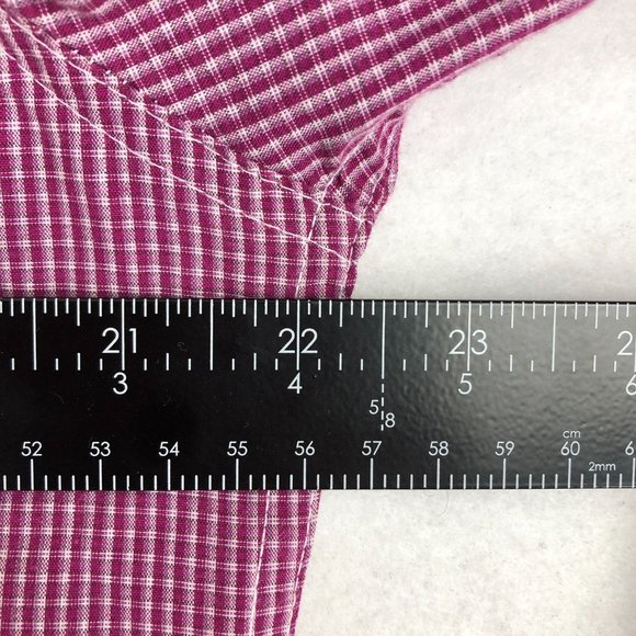 Drill Men's Size Medium Red Purple Button Down Collared Long Sleeve Shirt - Picture 5 of 10